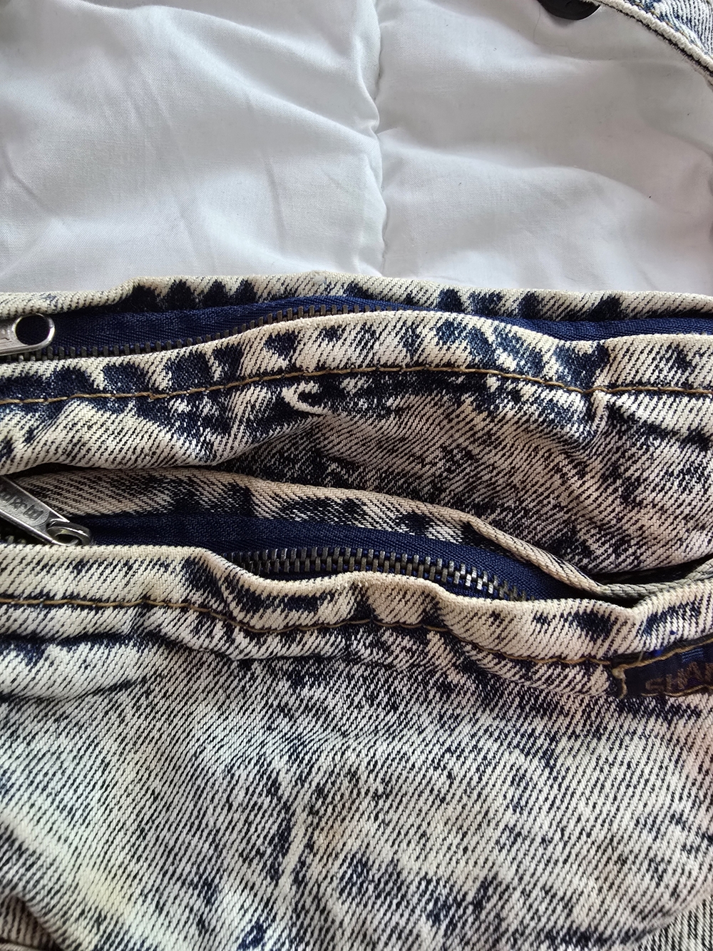 Denim-Effect Black & White Crossbody Bag - Picture 2 of 7